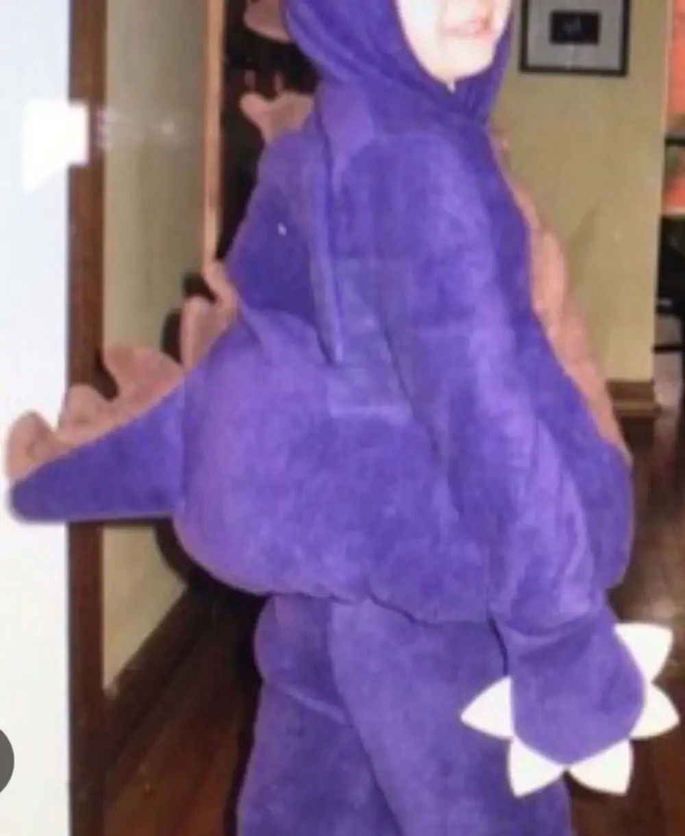 12-18 mos Old Navy Purple Dragon Halloween Costume Fleece Outfit vtg Y2K